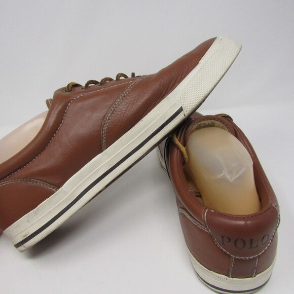 Polo Ralph Lauren Vaughn Leather Boat Shoes Men\'s Size 12 Brown 12D Loafers